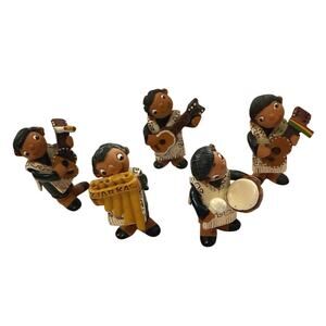 Los Kjarkas miniature clay figurines vintage